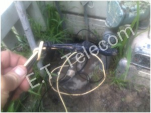 A poor attempt to repair phone wiring not according to ACMA standards